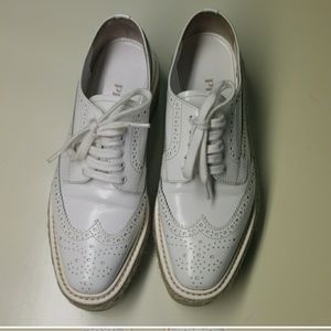White Prada platforms